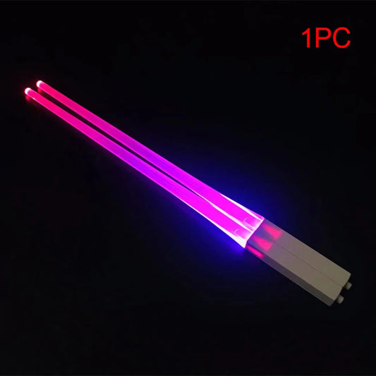 1 PCS LED Lightsaber Luminous Chopsticks Detachable Washable Reusable Free Tableware for Kitchen Dinner